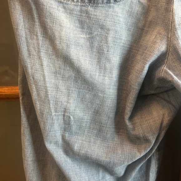 GAP Jeans Womens Sz 18 Wide Leg Cropped Capris Light Wash Denim Drawstring READ - Picture 6 of 6